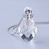 Natural Quartz Crystal Openable Perfume Bottle Pendant Necklaces NJEW-G325-04P-2