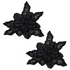 2Pcs Fabric with Tube Beads and Pearl Beads & Sequins Patches DIY-PH0038-13A-1