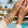 Summer 304 Stainless Steel Crystal Rhinestone Star Link Hand Chain Ring Bracelets for Women SA-CBAAE04-02G-1