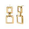 304 Stainless Steel Double Rectangle Dangle Stud Earrings for Women EJEW-N016-018LG-2