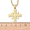 304 Stainless Steel Jerusalem Cross Pendant Box Chain Necklaces LS-NJEW-NH0003-01G-3