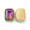 Rectangle Octagon Shape Sew on Glass Rhinestone DIY-E062-01G-03-2