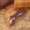 DIY Letter Scrapbook Brass Wax Seal Stamps and Wood Handle Sets AJEW-PH0010-I-6