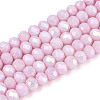 Anti-Tarnish Electroplate Rondelle Glass Beads Strands EGLA-T021-4mm-17-03-1