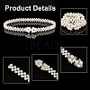 5Pcs 5 Style Acrylic Pearl Braided Stretch Chain Belt with Alloy Clasp AJEW-GA0004-49-4