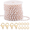 Beebeecraft DIY Imitation Pearl Beaded Chain Bracelet Necklace Making Kit CHC-BBC0001-07-1
