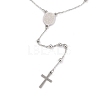 Non-Tarnish 304 Stainless Steel Rosary Bead Necklaces For Religion X-STAS-B021-02P-3