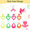 8 Pairs 8 Style Acrylic Heart & Teardrop Dangle Stud Earrings with Steel Pins for Women EJEW-PH0001-12-5
