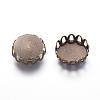Brass Lace Edge Bezel Cups KK-C1764-3-AB-2