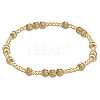 Bohemia Brass Round Beaded Stretch Bracelets TK0566-19-1