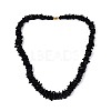 Natural Amber Nuggets Graduated Beaded Necklaces NJEW-T019-02-2