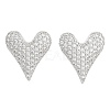 Brass Micro Pave Clear Cubic Zirconia Stud Earrings EJEW-U005-12C-P-1