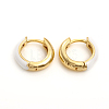 Brass Enamel Huggie Hoop Earrings EJEW-L234-81-G-2