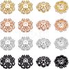 Multi-Petal Brass Micro Pave Cubic Zirconia Bead Caps ZIRC-NB0001-44-1