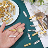 100Pcs 2 Colors Brass Crystal Rhinestone Spacer Bars ALRI-SC0001-61B-3
