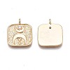 Brass Micro Pave Clear Cubic Zirconia Pendants KK-N232-250-2