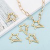 Brass Micro Pave Clear Cubic Zirconia Screw Carabiner Lock Charms ZIRC-L085-06G-6