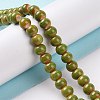 Handmade Fancy Antique Glazed Porcelain Ceramic Round Beads Strands PORC-L019-13mm-10-2