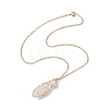 Natural Quartz Crystal Copper Wire Wrapped Pendant Necklaces NJEW-JN04959-1