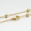Brass Round Ball Link Chain Necklaces MAK-J009-24KCG-1