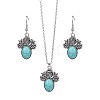 Bohemian Style Alloy & Synthetic Turquoise Pendant Necklaces & Dangle Earrings Sets WG2E1B4-03-2