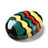 Handmade Printed Porcelain Beads PORC-F005-01C-3