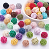 56Pcs 28 Colors Organic Wool Fabric Beads FIND-CA0003-74-5