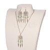 Leaf Alloy Jewelry Sets Necklaces & Earrings SJEW-JS00860-3
