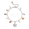 Natural Topaz Jade & Glass Charm Bracelets BJEW-JB12549-2