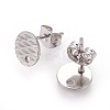 Non-Tarnish 304 Stainless Steel Ear Stud Findings STAS-O119-16B-P-1