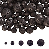 5 Style Natural Lava Rock Round Beads Strands G-CJ0001-52-4