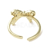 Brass Micro Pave Cubic Zirconia Open Cuff Ring RJEW-K256-59G-3