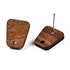 Walnut Wood Stud Earring Findings X-MAK-N032-017-3