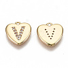 Brass Micro Pave Clear Cubic Zirconia Charms KK-N231-234V-NF-2