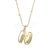 1Pc Initial Letter Brass Pendant Necklaces NJEW-YW0001-24N-1