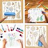 2Pcs 2 Styles PET Hollow Out Drawing Painting Stencils DIY-WH0416-0005-4