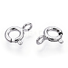 Rhodium Plated 925 Sterling Silver Spring Ring Clasps STER-T004-81A-P-1