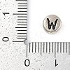 925 Sterling Silver Flat Round with Letter Beads STER-G044-01AS-W-3