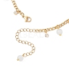 Cat Eye Round Tassel 304 Stainless Steel Twisted Chain Anklets for Women AJEW-AN00698-03-5
