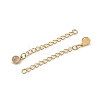 Ion Plating(IP) 316 Surgical Stainless Steel Curb Chain Extender with Natural Labradorite Round Charm STAS-A097-01G-11-2