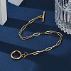Ion Plating(IP) 304 Stainless Steel Paperclip Chain Bracelets BJEW-O186-02G-5
