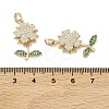 Brass Micro Pave Cubic Zirconia Rotatable Pendants KK-A287-11F-G-3
