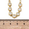 304 Stainless Steel Micro Pave Cubic Zirconia Paperclip Chains Necklaces for Women SA-CBA4051-12G-3