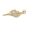 Brass Micro Pave Cubic Zirconia Pendants KK-P330-01C-G-2