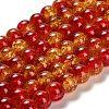 Spray Painted Crackle Glass Beads Strands X-CCG-Q002-10mm-10-1