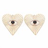 Brass Micro Pave Clear & Black Cubic Zirconia Pendants KK-S356-752-1