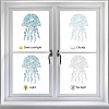 16Pcs 4 Styles Waterproof Plastic Colored Laser Stained Window Film Static Stickers DIY-WH0314-143-4
