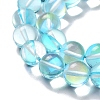 Synthetic Moonstone Beads Strands G-P528-J03-17-3