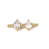 Brass Pave Clear Cubic Zirconia Connector Charms CU-CBA3D76-02G-1