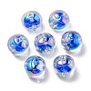UV Plating Rainbow Iridescent Acrylic Beads OACR-A014-02E-1